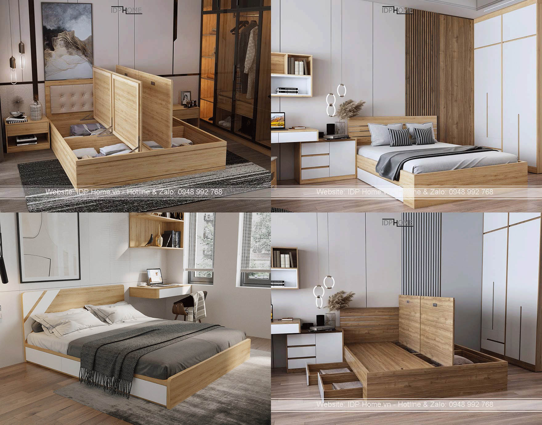 Các mẫu giường gỗ đẹp cho bố mẹ