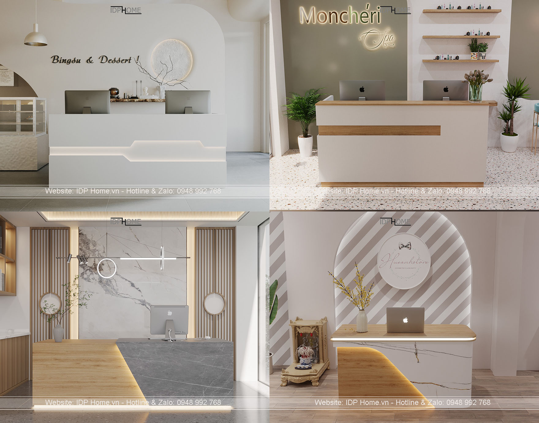 chọn màu quầy thu ngân hợp mệnh Kim, Mộc, Thủy, Hỏa, Thổ cho chủ shop