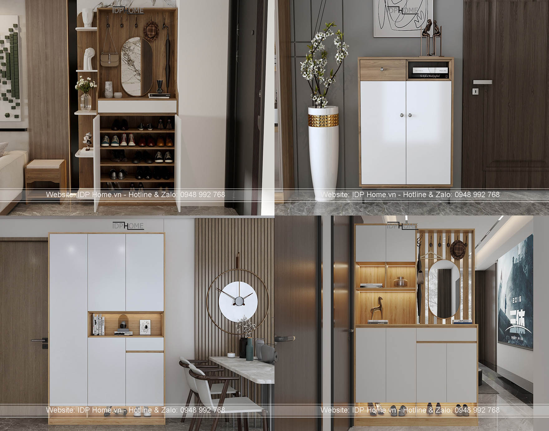 Mẫu tủ giày thông minh siêu mỏng đẹp, gọn, tối ưu cho lối đi hẹp