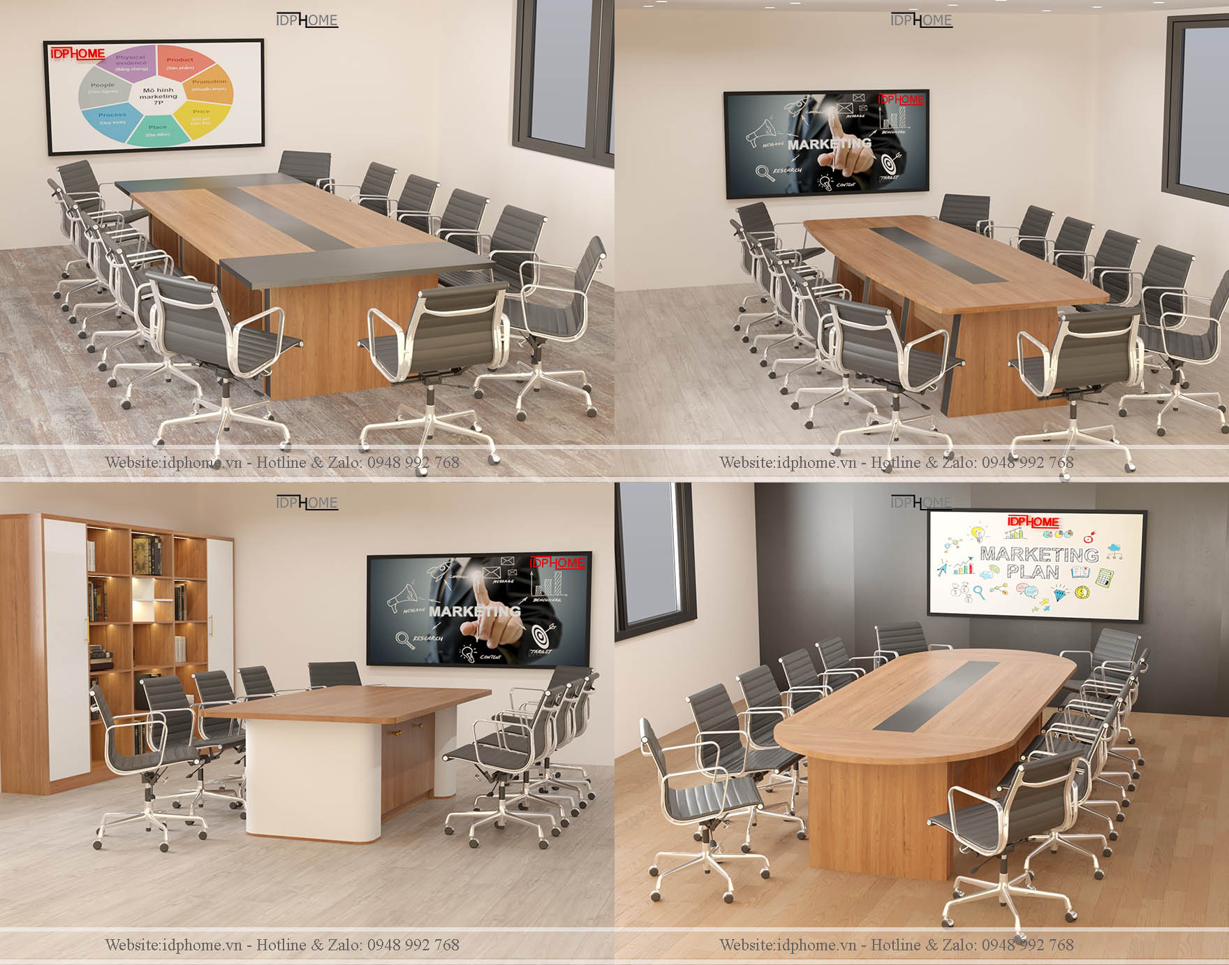 Nên chọn bàn họp hình oval hay hình chữ nhật cho phòng họp công ty