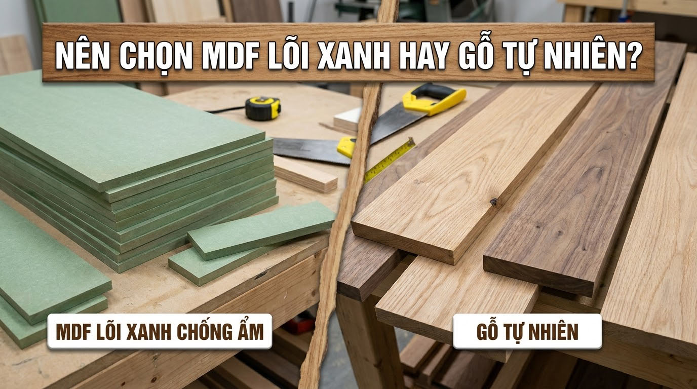 Chọn MDF lõi xanh hay gỗ tự nhiên